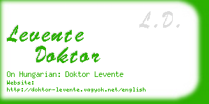 levente doktor business card